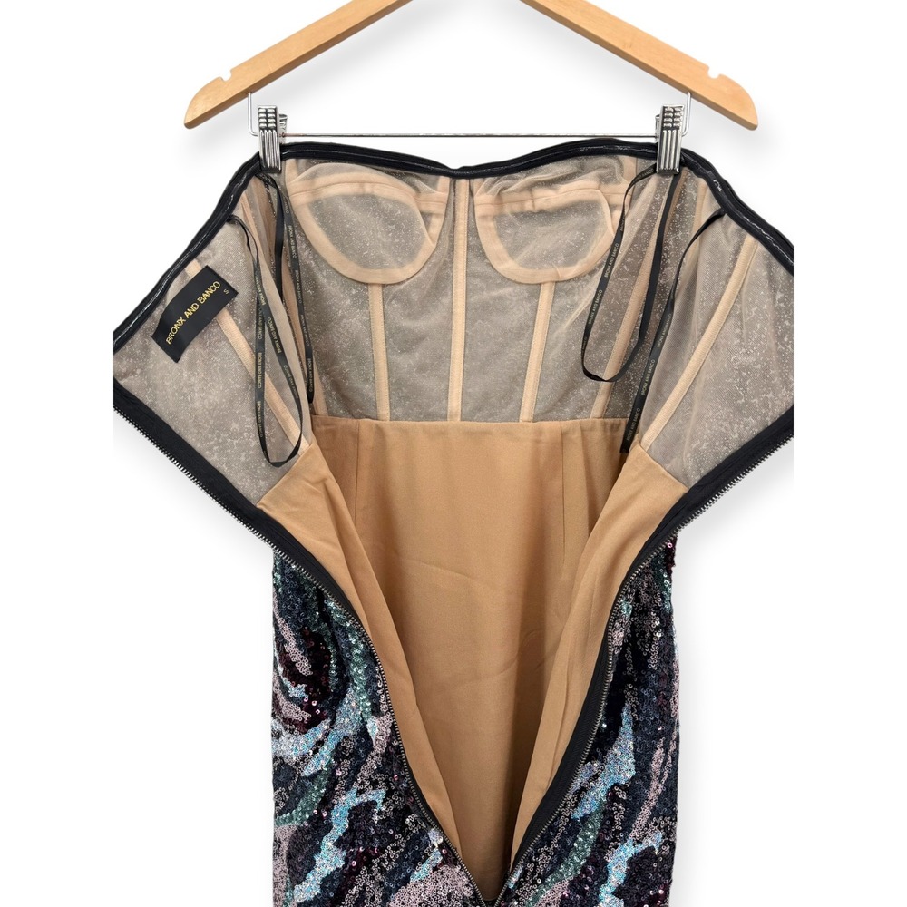 NEW Bronx and Banco Dahlia Pink Multi Strapless Maxi Dress $880 - Size Small - Picture 13 of 16